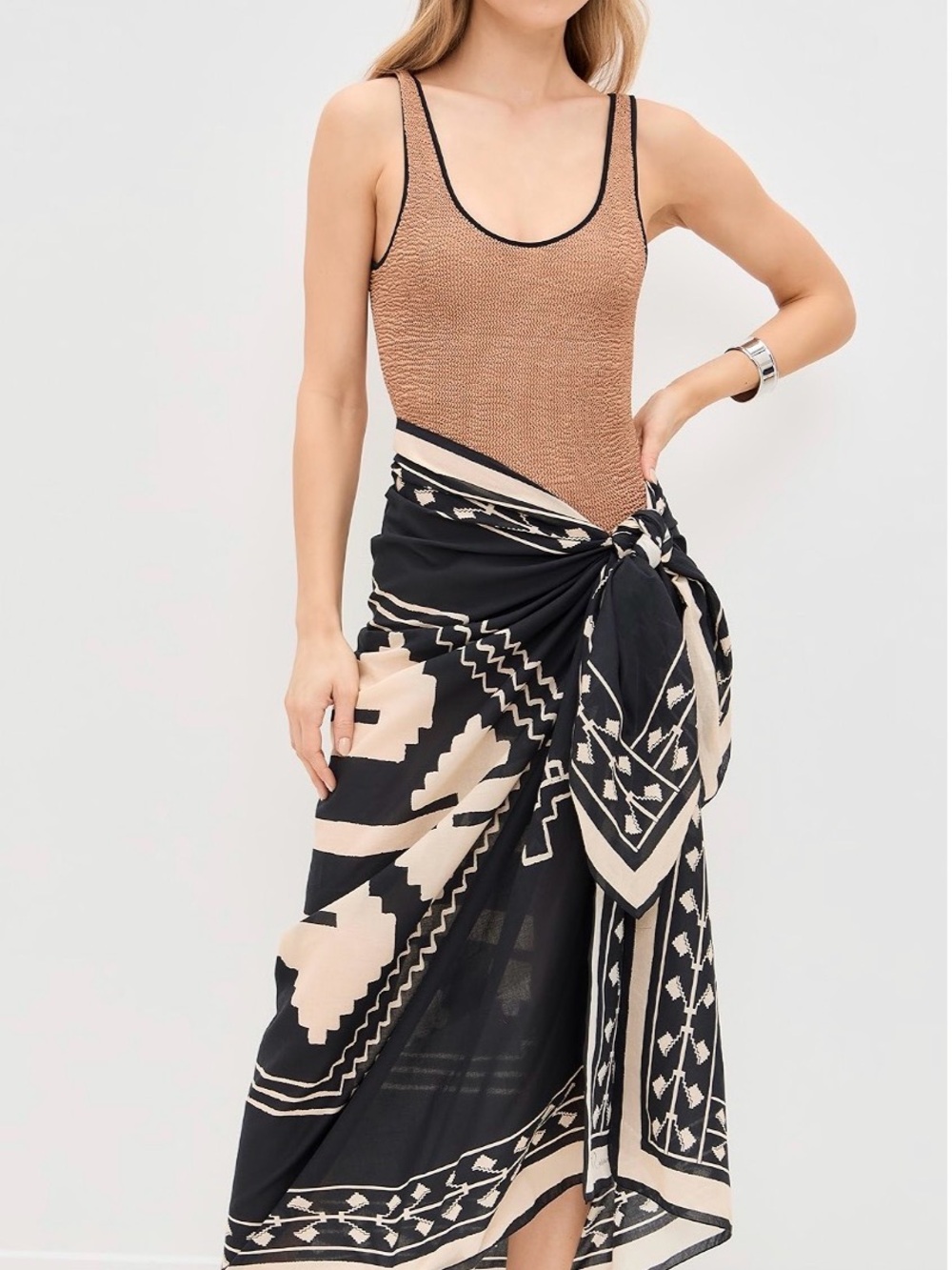 Johanna Ortiz Black/Ecru Ayahuasca Pareo Coverup